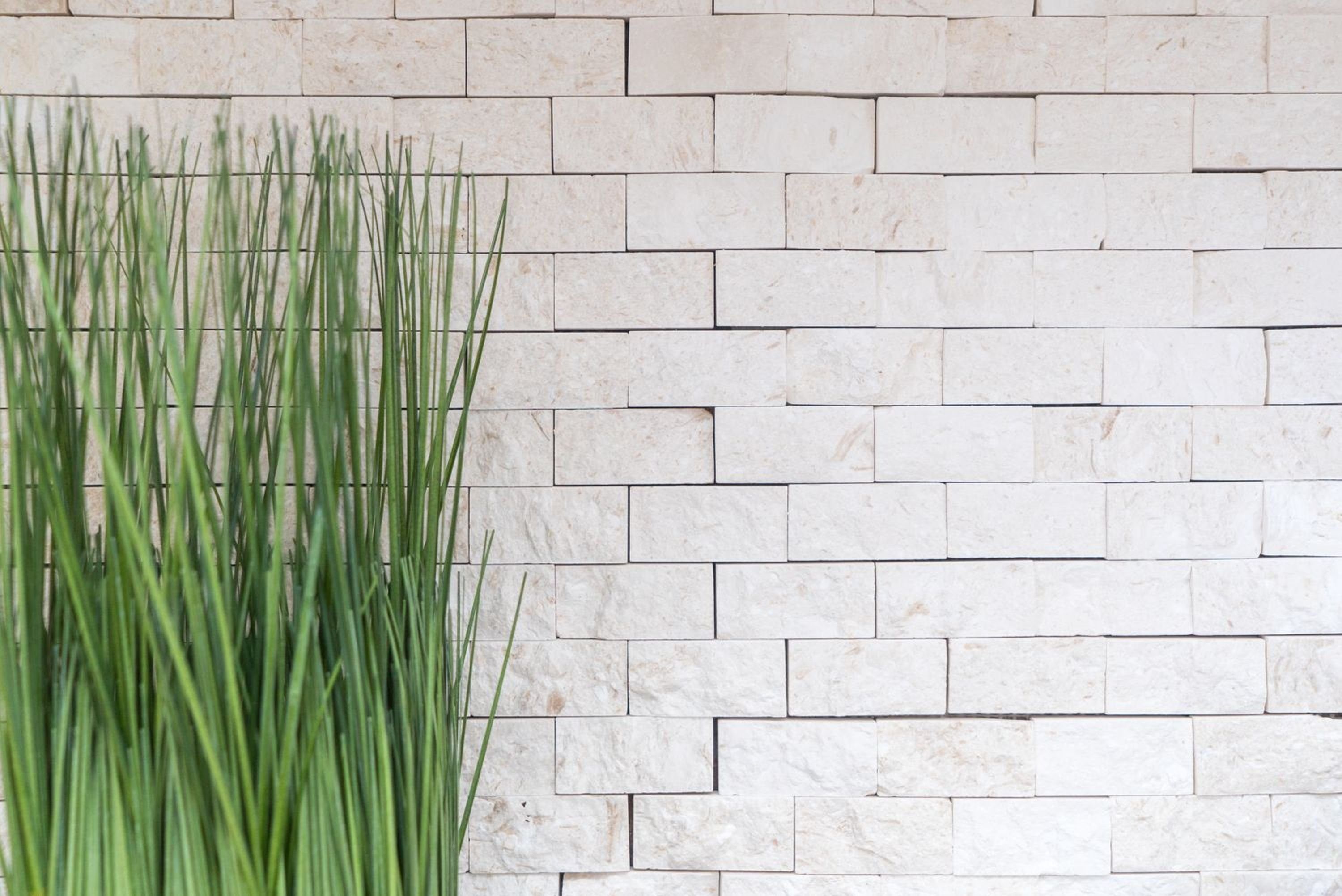 Mosani Mosaikfliesen Kalkstein Mosaik Naturstein Splitface Steinwand weiß creme Brick