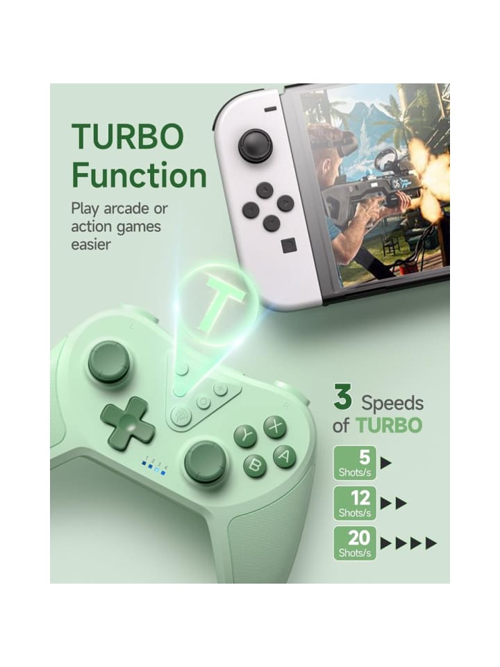 COFI 1453 Wireless Controller Switch, Bluetooth Controller in Grün günstig kaufen 1