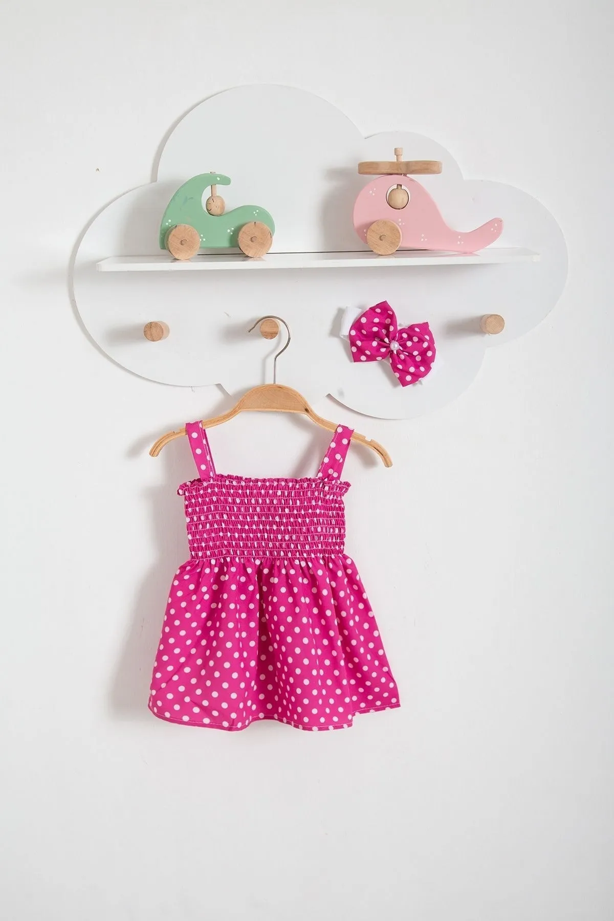 Bubito  Polka Dot Bandana Sommer Baby Kleid-Rosa
