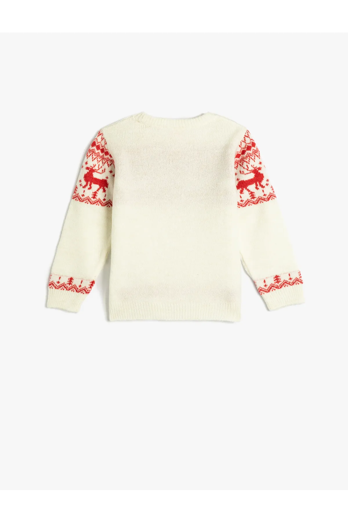Koton  Pullover mit Hirschmuster, rundem Kragen, weich strukturiert