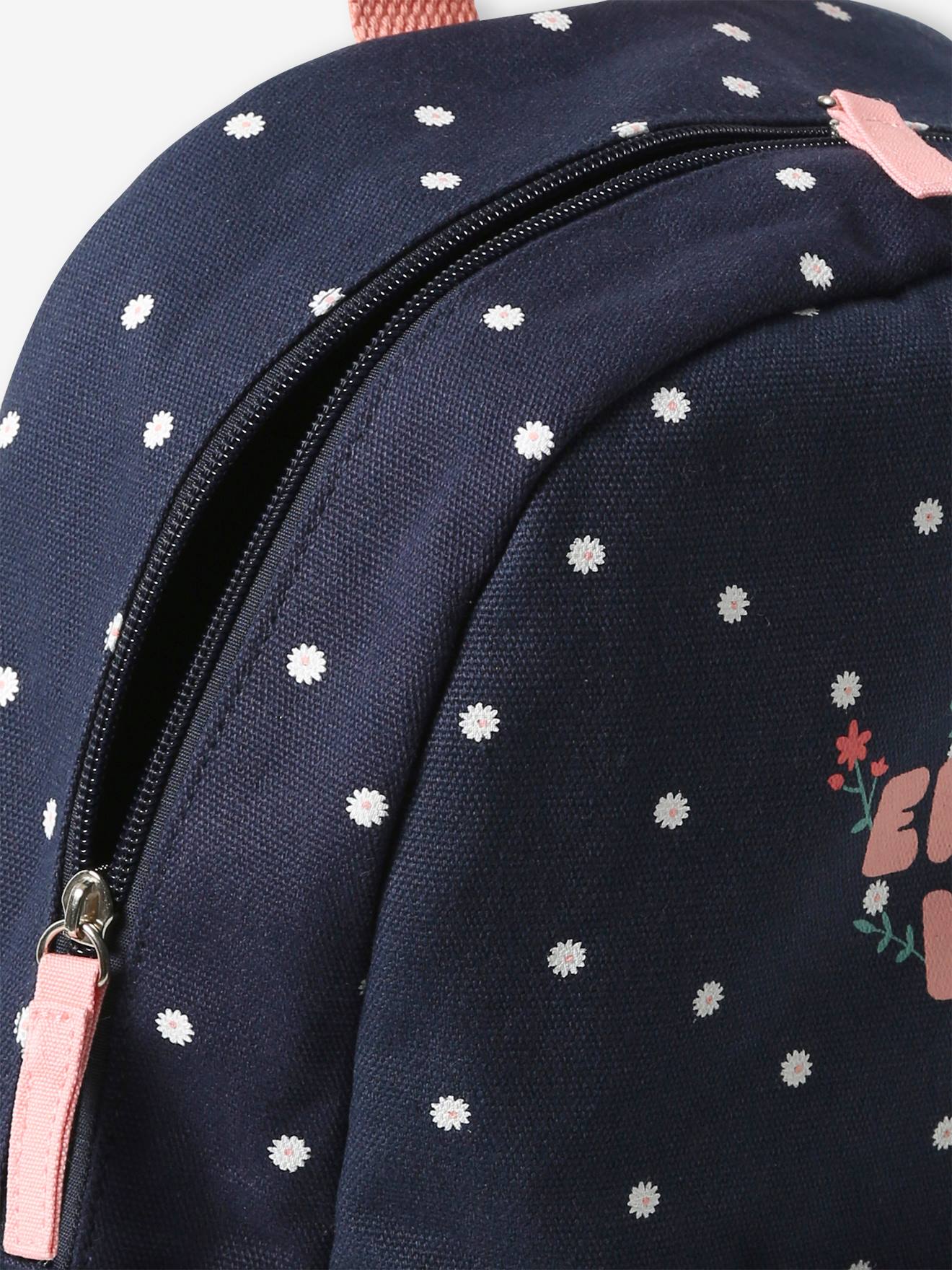 Vertbaudet Mädchen Schulrucksack FLOWER POWER - nachtblau