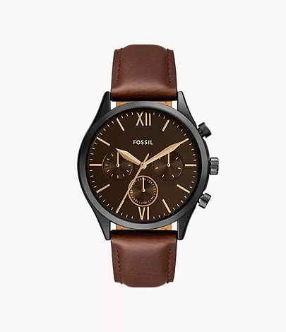 Fossil Outlet Uhr Fenmore Multifunktionswerk Leder braun