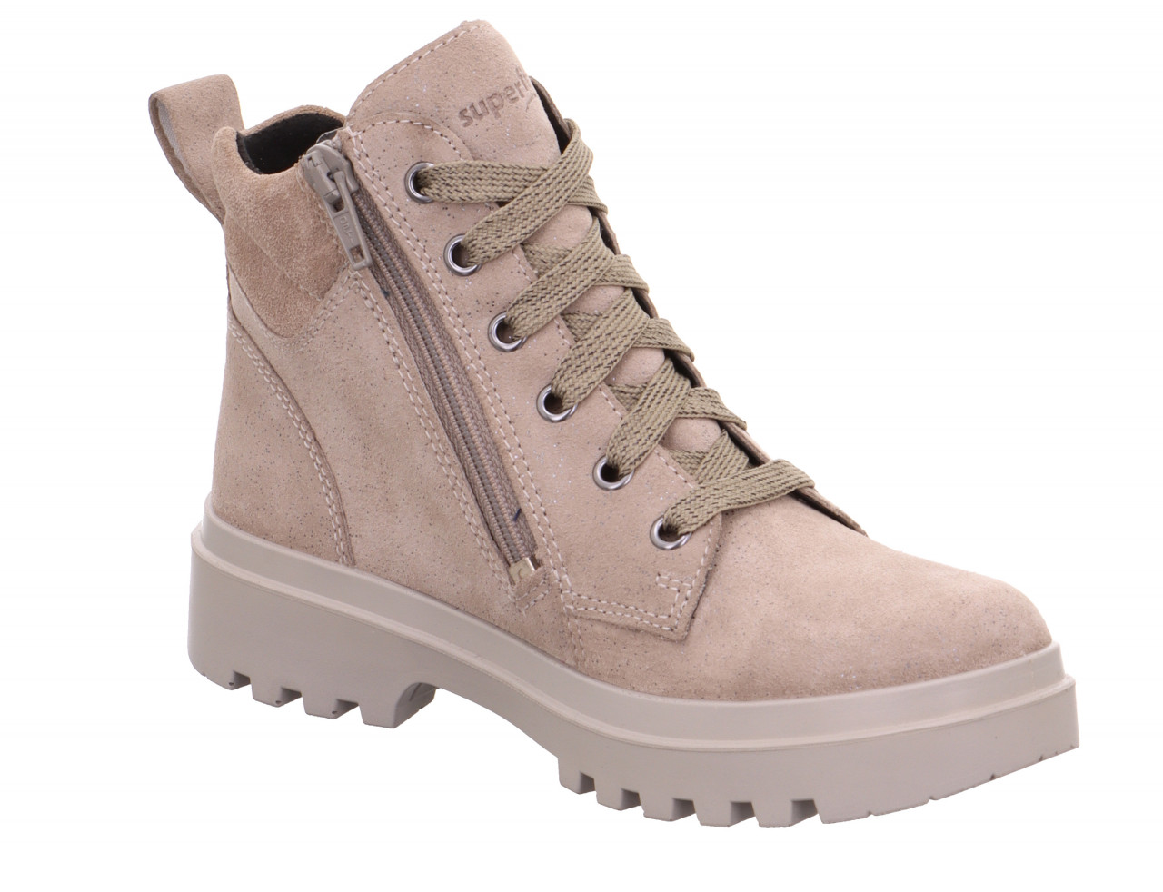 ABBY - BeigeBoots mit Reißverschluss