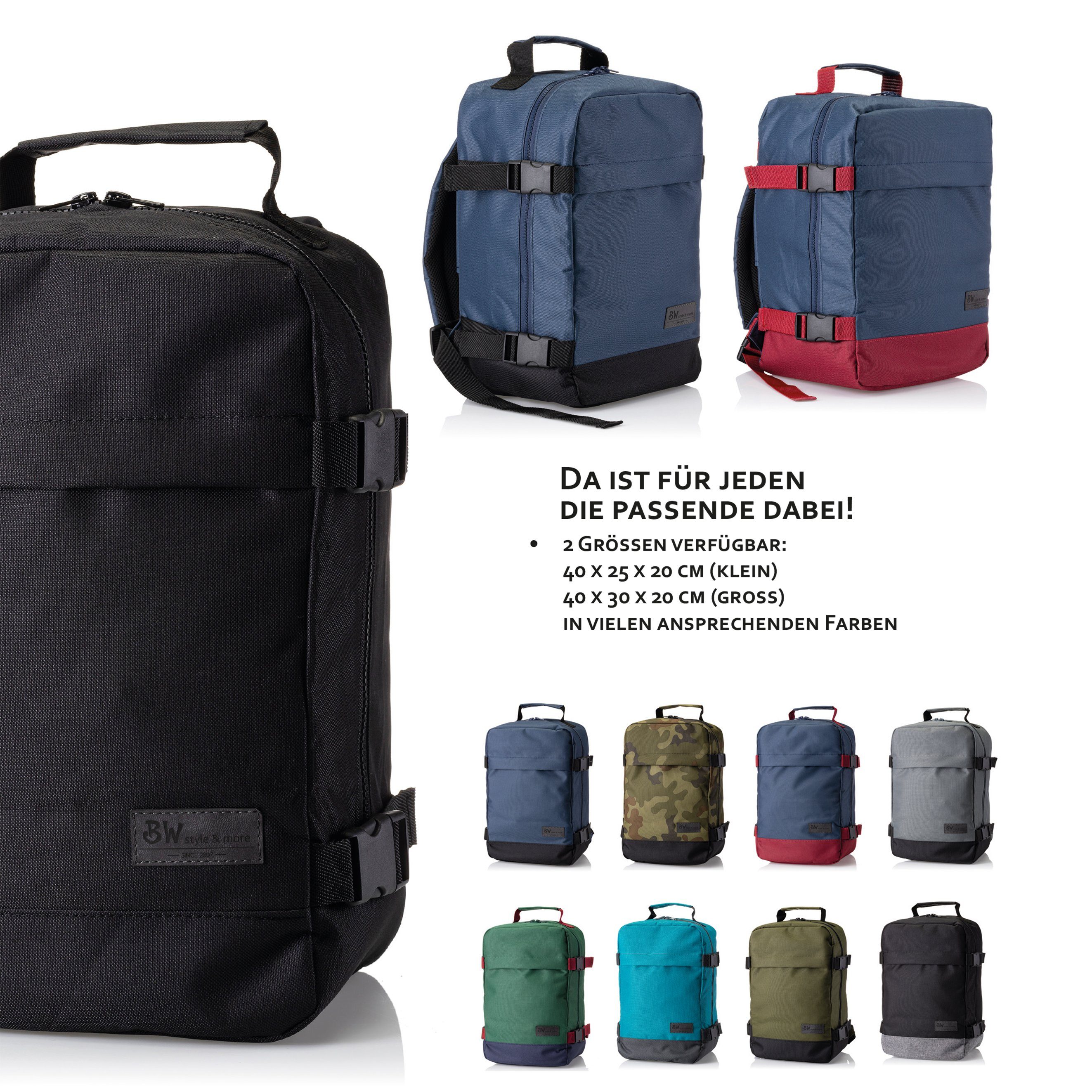 BambiniWelt by Rafael K. Handgepäckkoffer RUCKSACK Handgepäck Boardgepäck 40x20x25 40x30x20 Ryanair Wizzair, 2 Größen verfügbar: 40 x 25 x 20 cm (klein), 40 x 30 x 20 cm (groß)