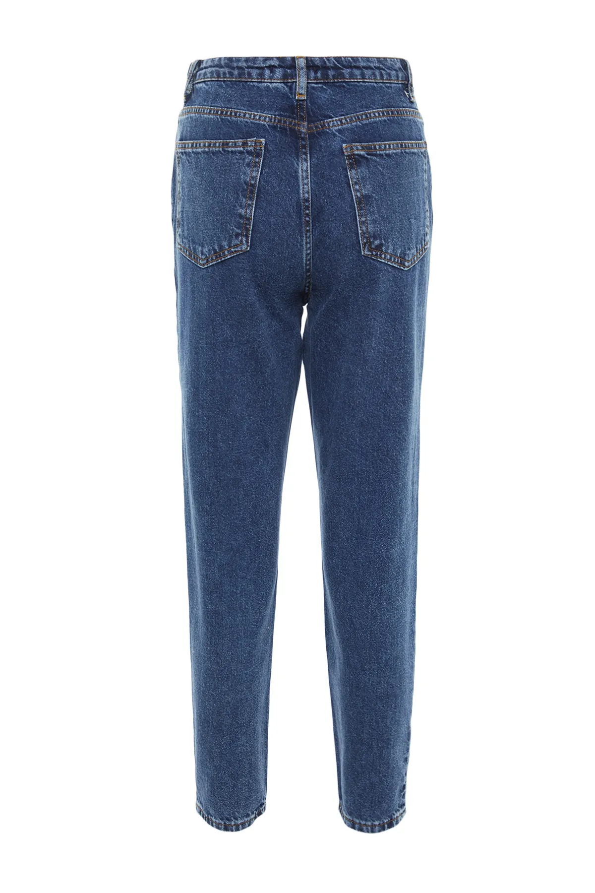 Trendyol Collection  Mom-Jeans mit hoher Taille und marineblauem Taillendetail