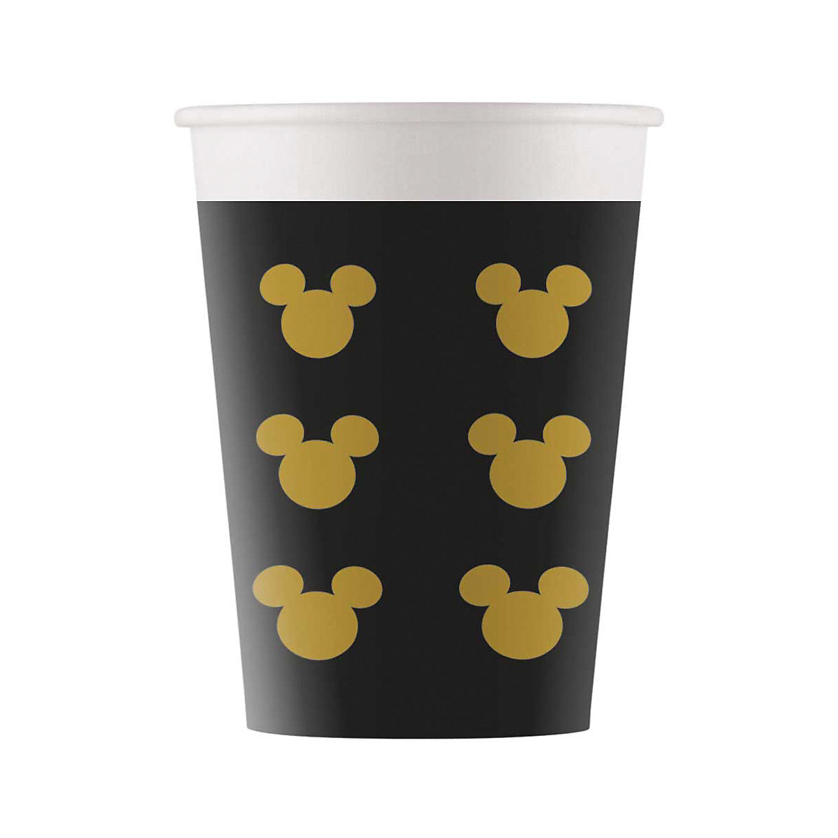 Papp-Partybecher/Trinkbecher   Mickey Mouse Gold, 160 ml, 8 Stück