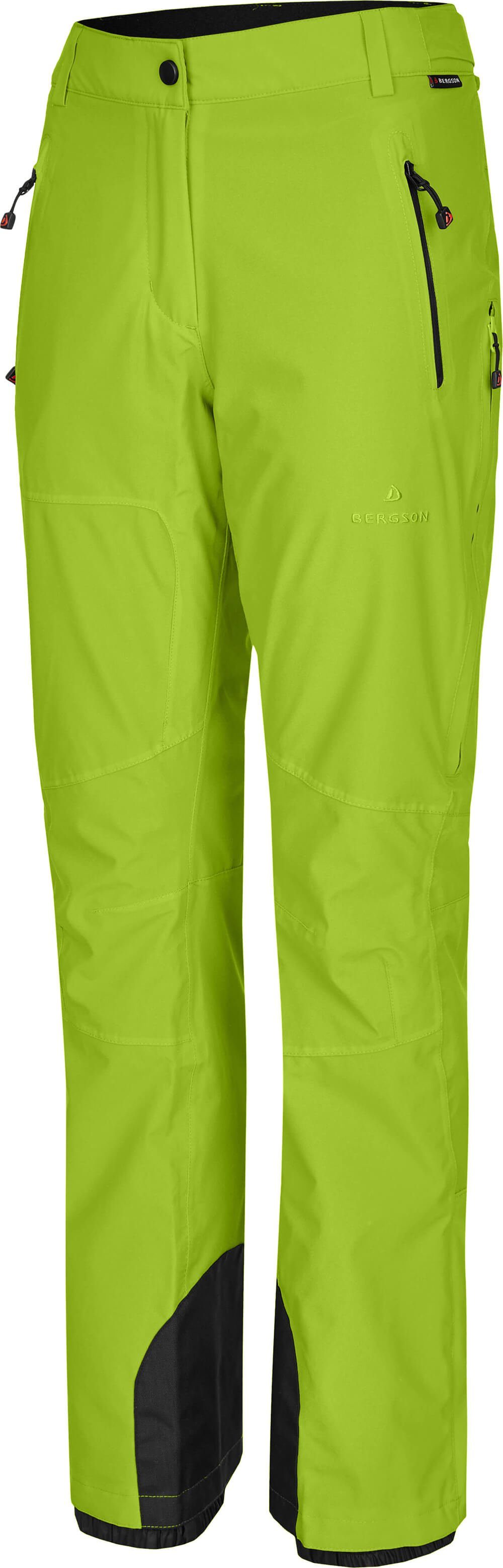 Bergson Skihose ICE light Slim Damen Skihose, unwattiert, 20000 mm Wassersäule, Normalgrößen, lime grün