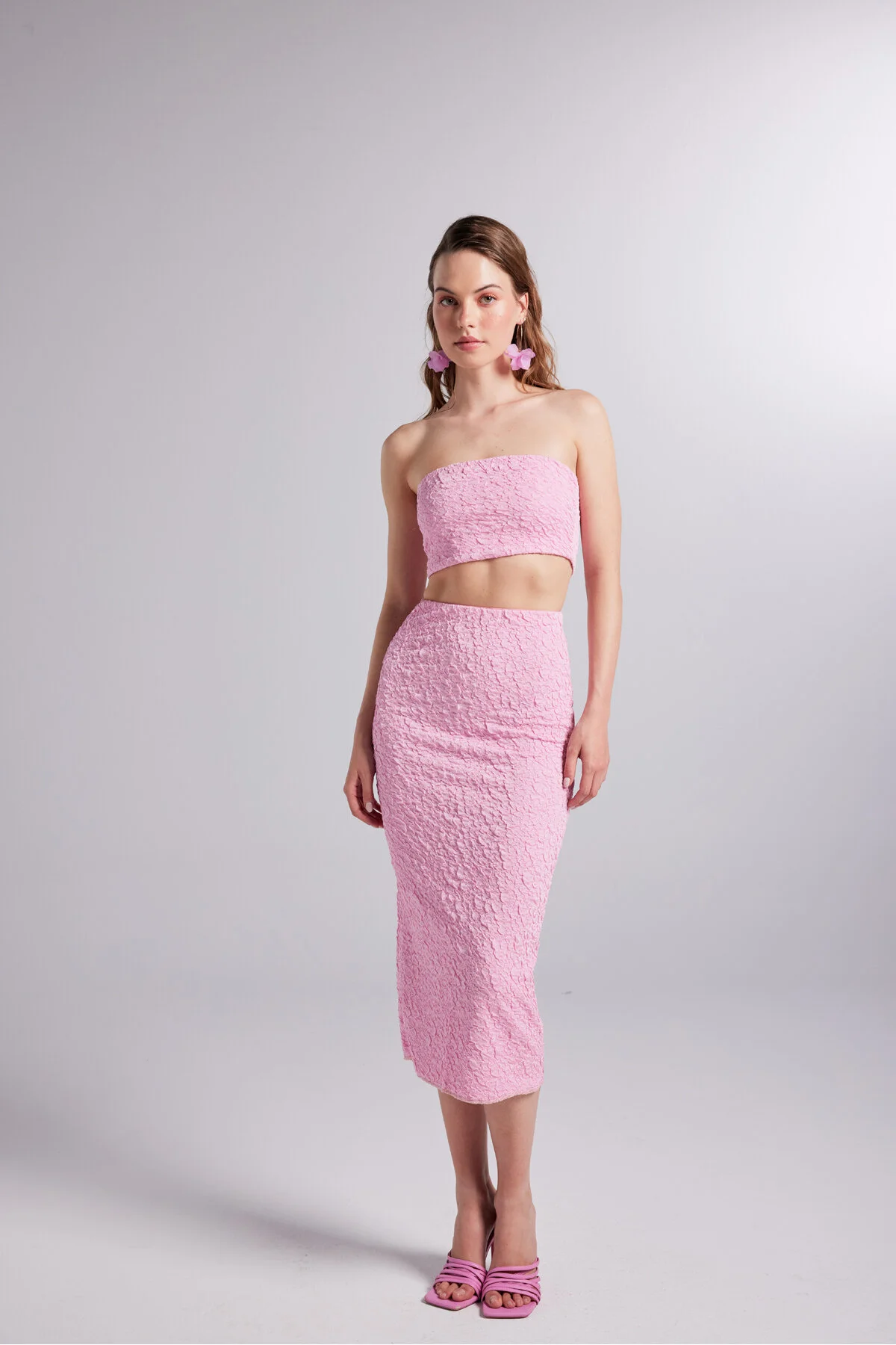 HOLLY LOLLY  Seersucker Rock Bustier Cushy Set Rosa