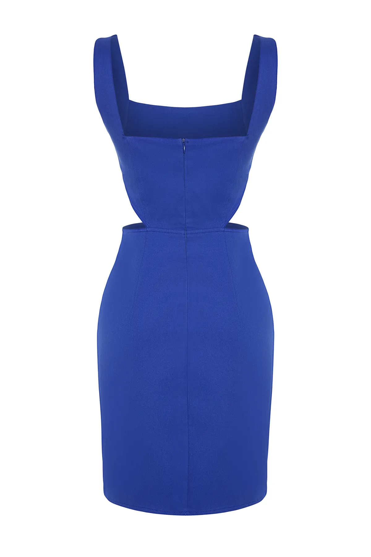 Trendyol Collection  Blauer, schlichter A-Schnitt, Mini-Baumwollgewebe mit Fenster/Ausschnitt, detailliert TWOSS23EL00596