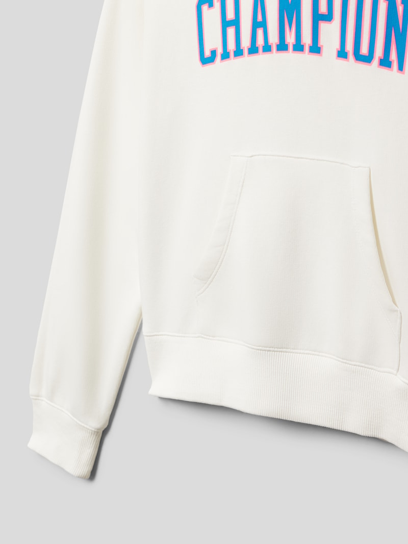 Hoodie mit Logo-Print Modell 'Rochester' in ecru