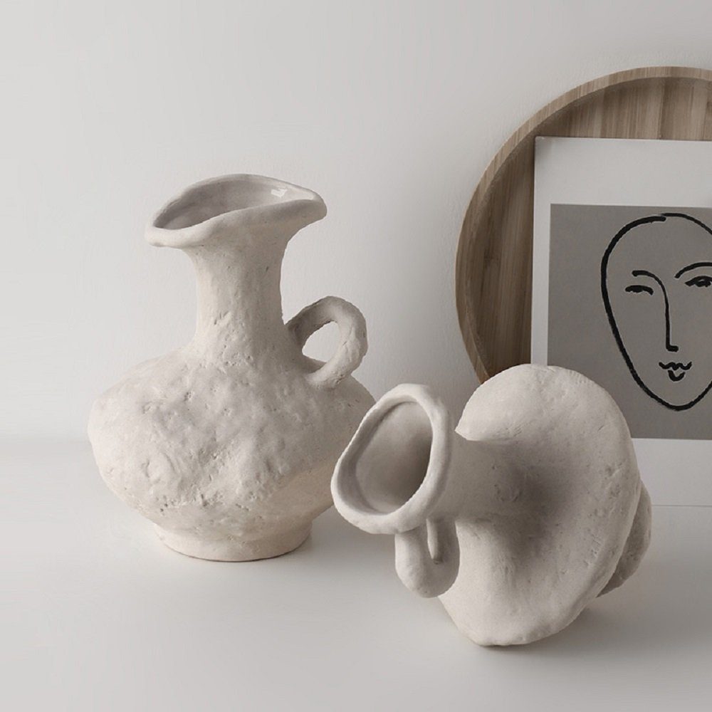 RAIKOU Dekovase Keramik Antike, Amphora Tisch Blumenvasen handgefertigt (3-Teilig)