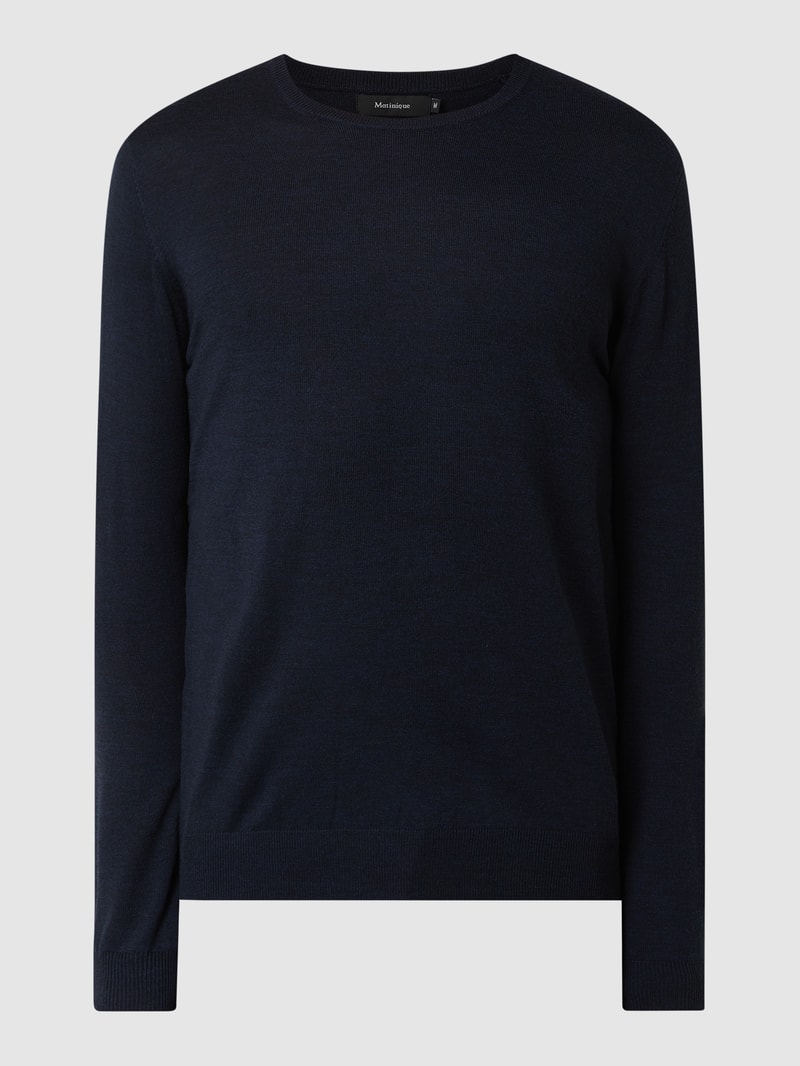 Pullover aus Merinowolle Modell 'Margrate' in marineblau