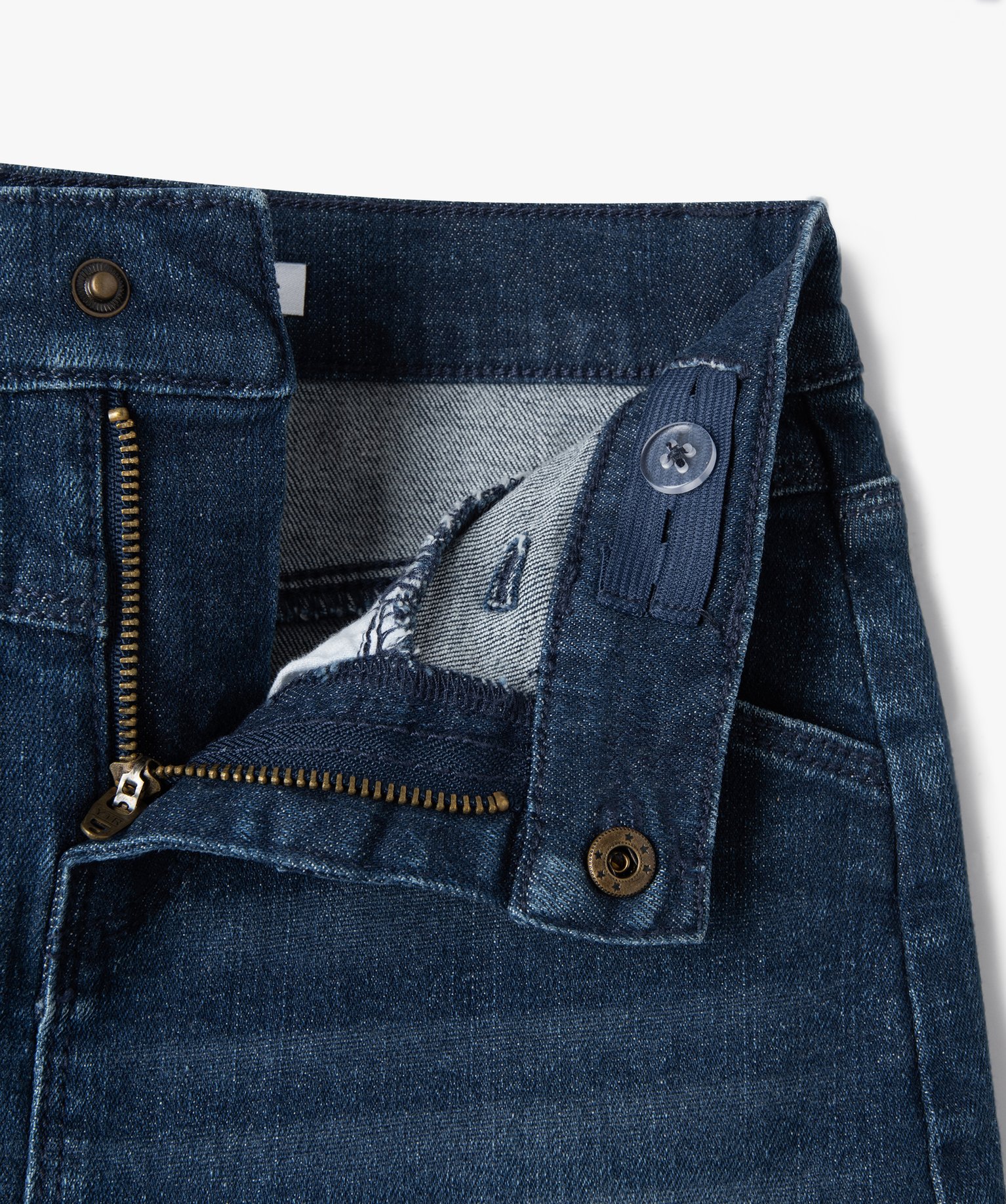 Jupe en jean fille avec jeu de surpiqres brut | GEMO