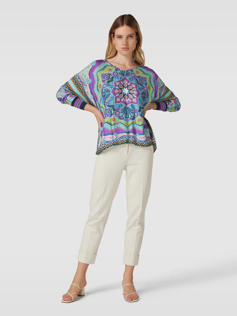 Bluse aus Viskose mit Allover-Muster in flieder