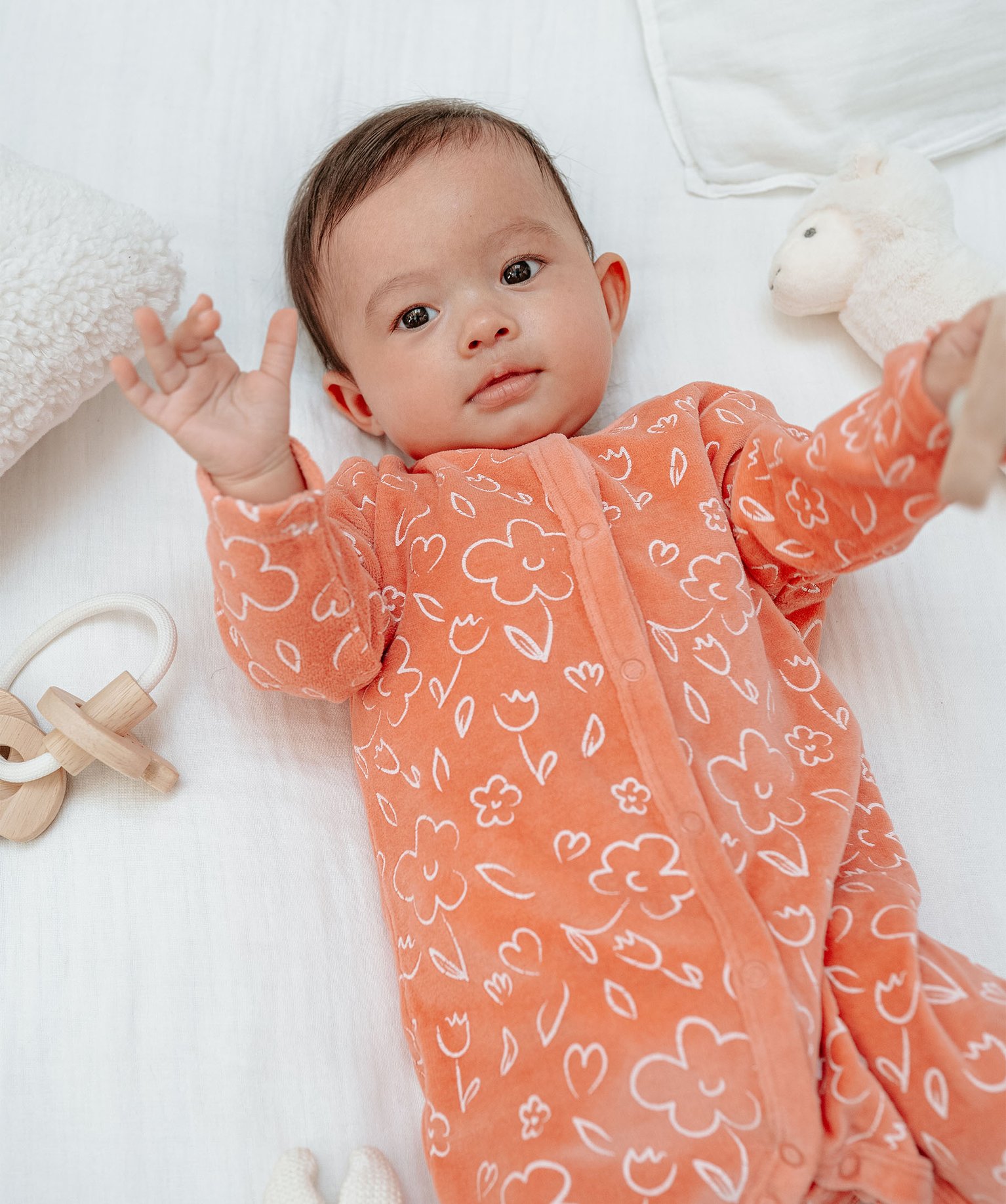 Pyjama bébé fille à motifs renards et petites fleurs multicolore | GEMO