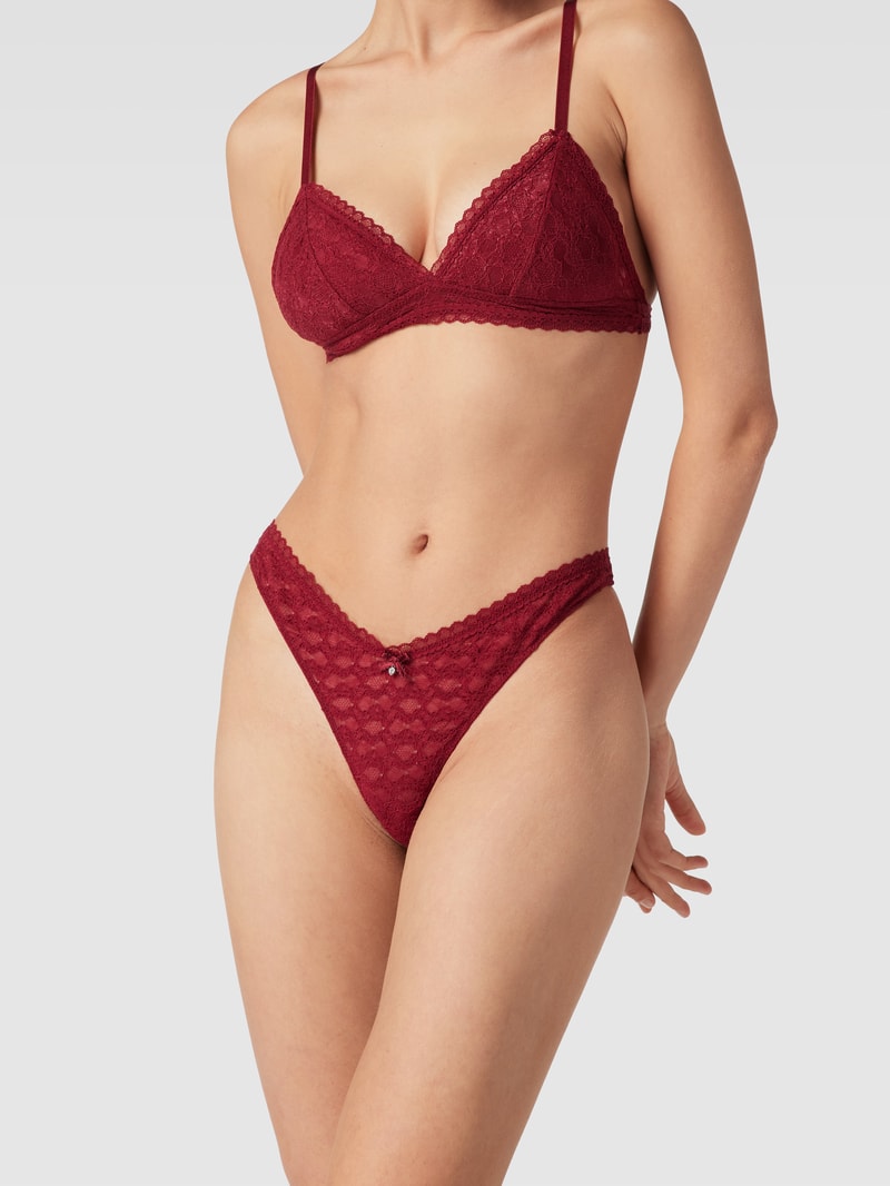 String aus Häkelspitze Modell 'Clarisse' in bordeaux rot