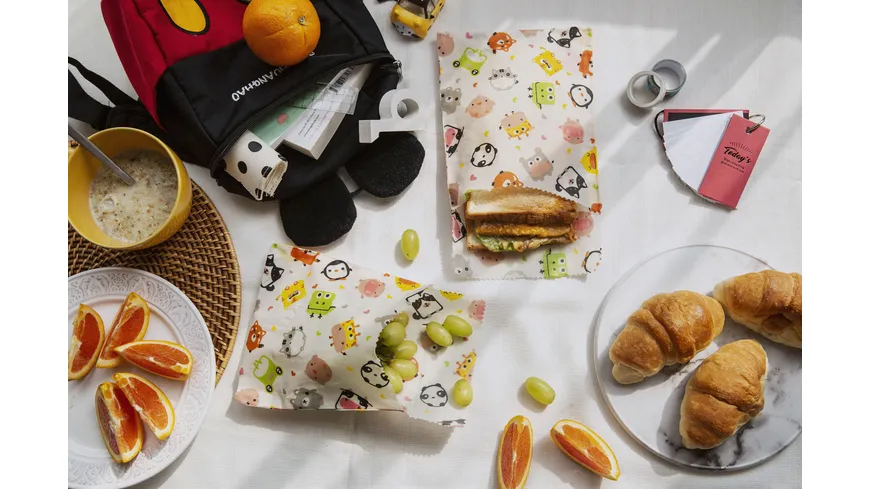nuts Bienenwachstuch Sandwich und Snack Kids, 2 Stück