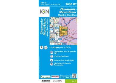Carte IGN Chamonix-Mont-Blanc 3630OT