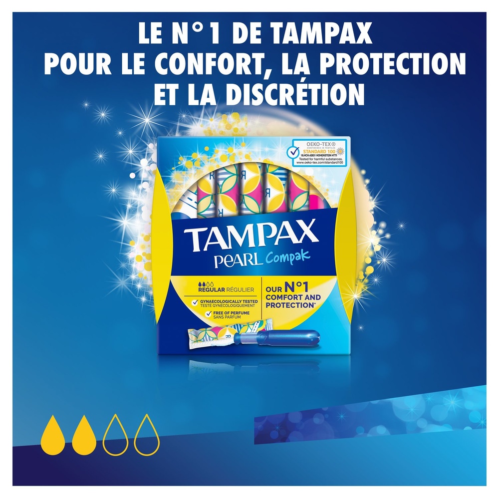 tampax Tampax Pearl Compak Régulier Tampons 18 Tampons