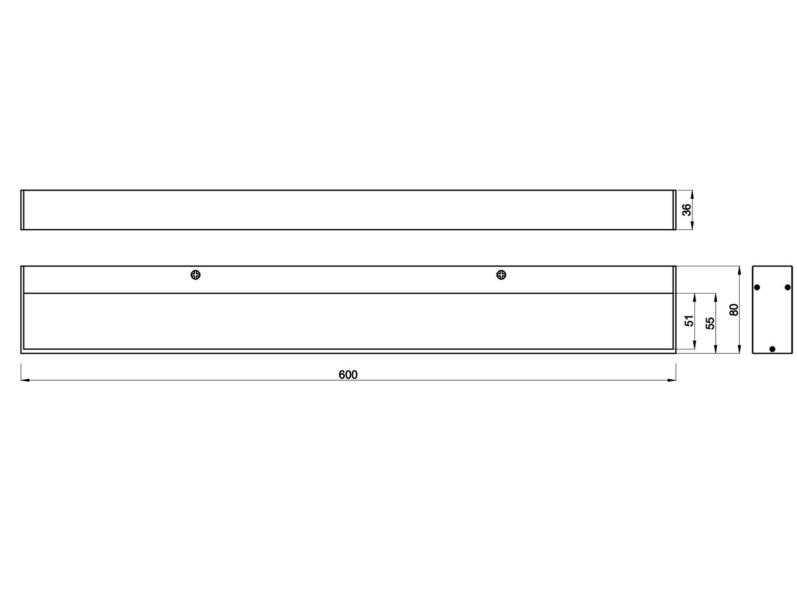 meineWunschleuchte Spiegelleuchte, LED fest integriert, Warmweiß, 2er Set indirekte Beleuchtung Badezimmerlampen Up and Down Wand B 60cm