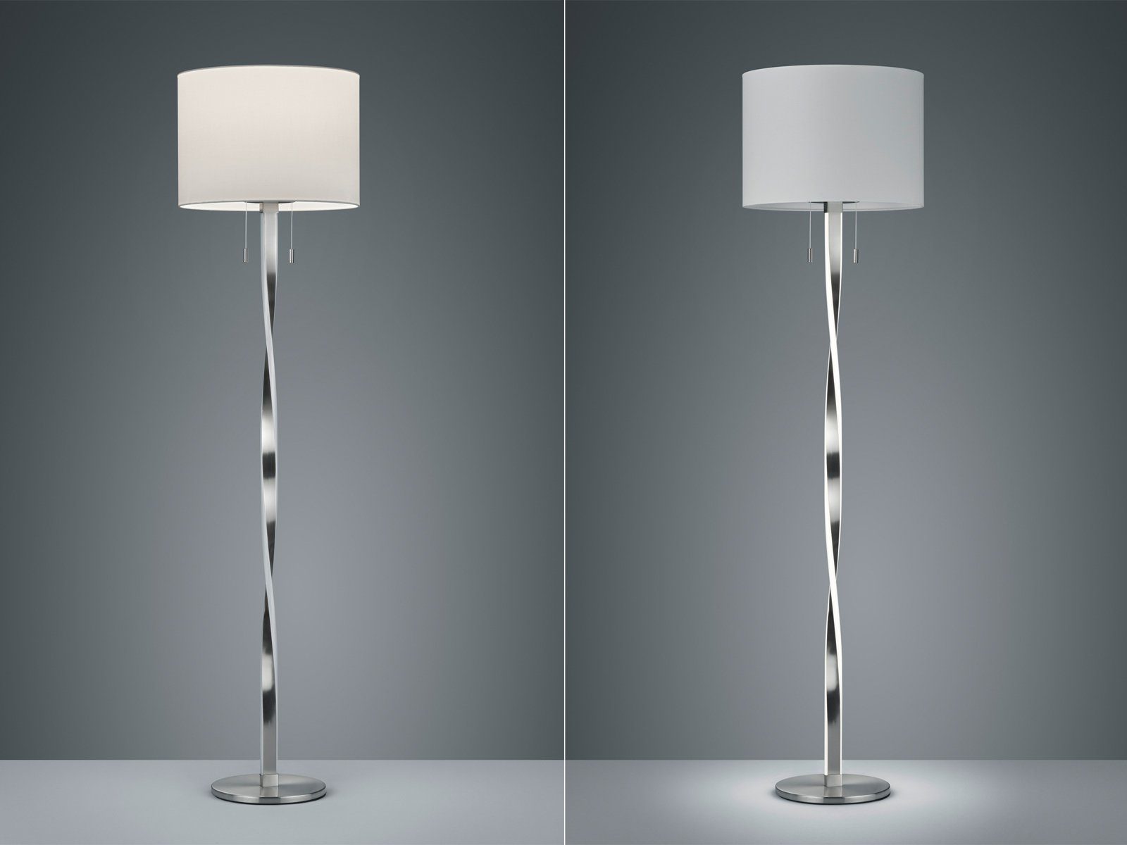 meineWunschleuchte LED Stehlampe, LED fest integriert, LED wechselbar, warmweiß, groß-e Designer-lampen Lampenschirm-e Stoff dimmbar Ecke, Höhe 160cm