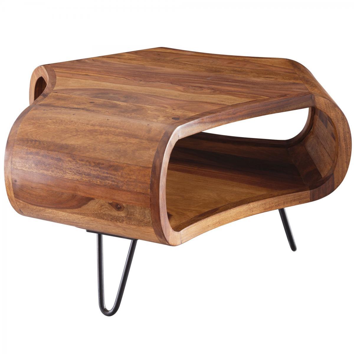 Wohnling Couchtisch Sheesham 60x60x35 cm