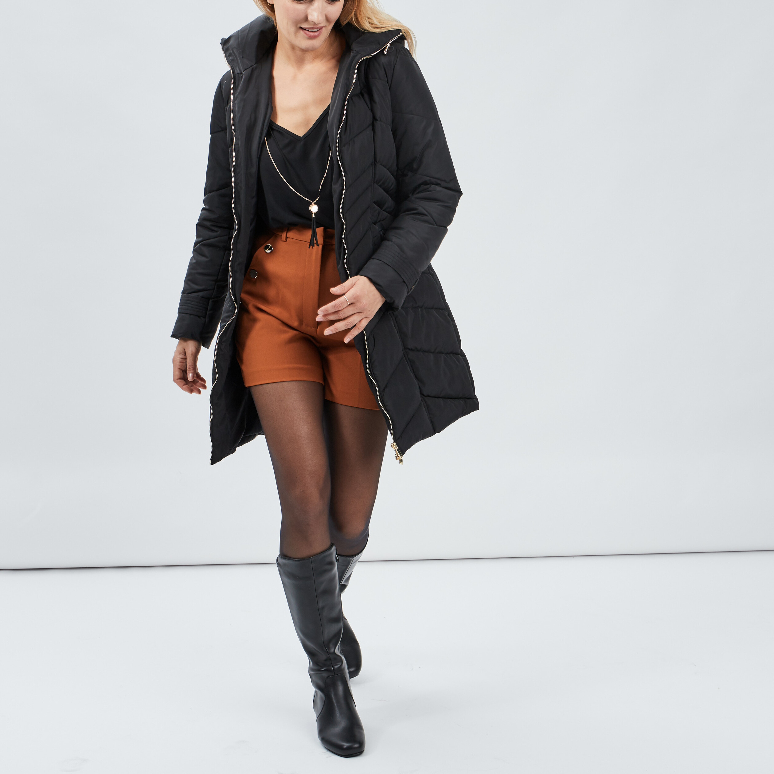 T-shirt manches 3 4 noir femme | La Halle