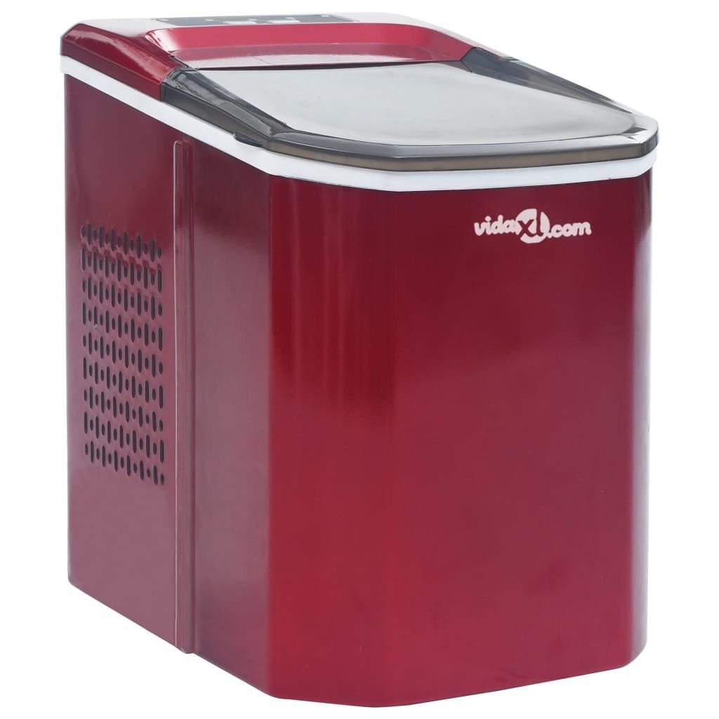 vidaXL Eiswürfelmaschine Eiswürfelbereiter Rot 1,4 L 15 kg / 24 h