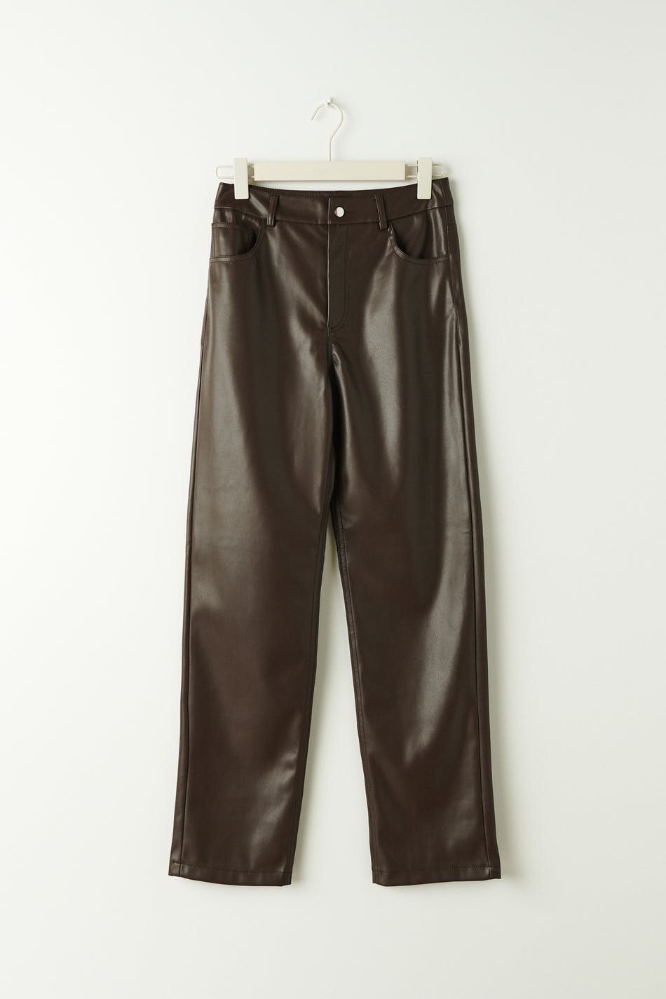 Straight pu trousers