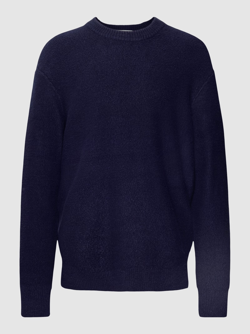 Strickpullover mit Label-Detail in marineblau