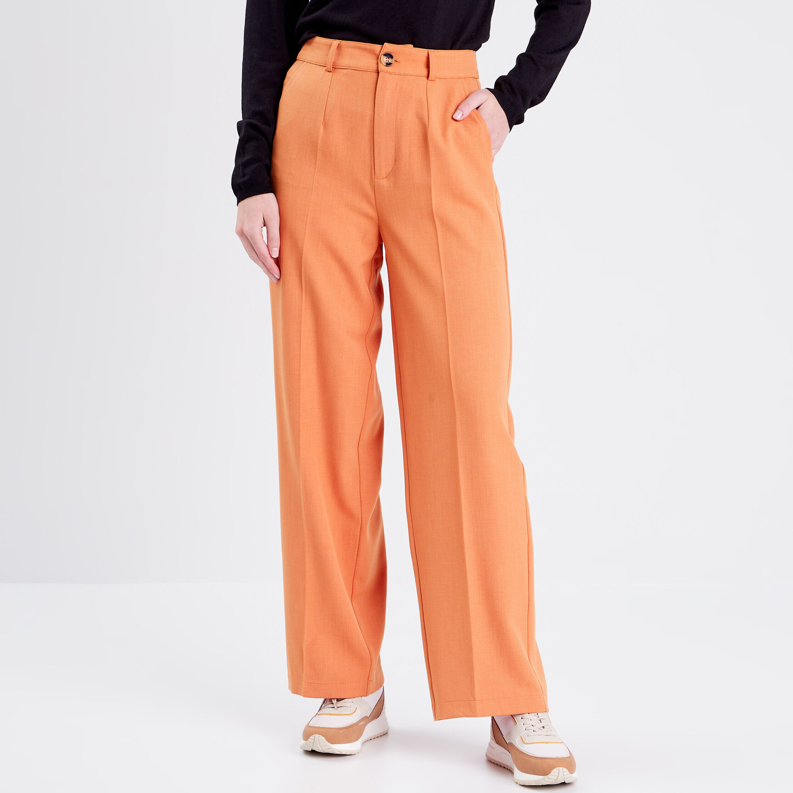 Pantalon city large orange femme | Cache Cache