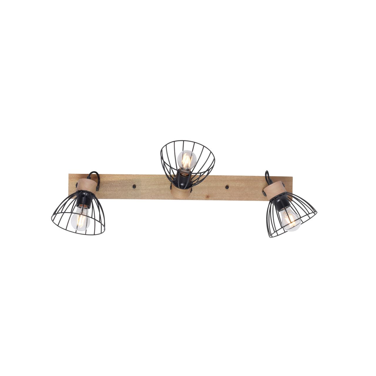 JUST LIGHT LeuchtenDirekt LAMI, Wand- und Deckenleuchte, 3-flammig, E27, 25Watt, Metallschirm, schwarz