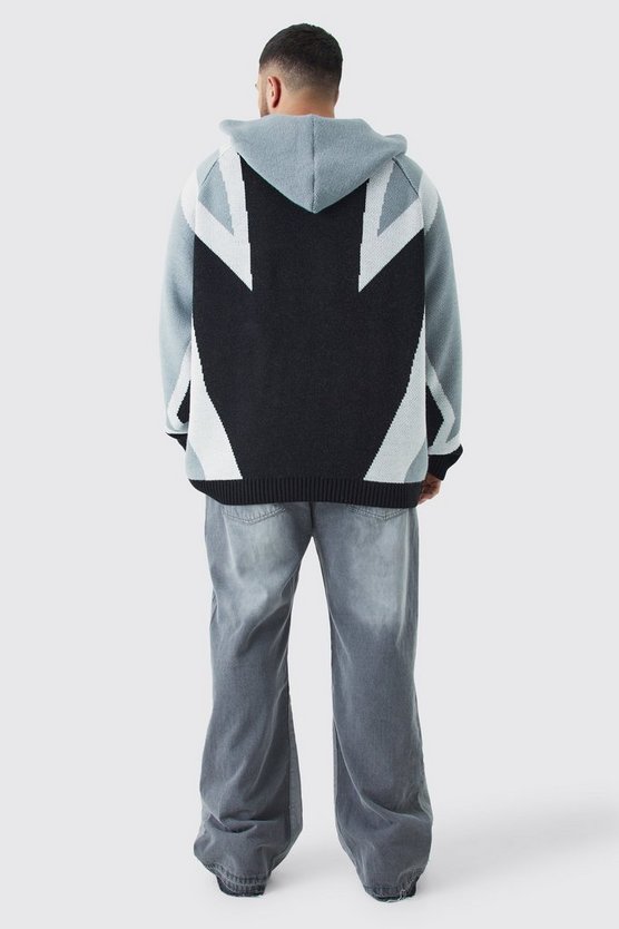 Plus geschnürter Oversize Hockey-Pullover mit Kapuze