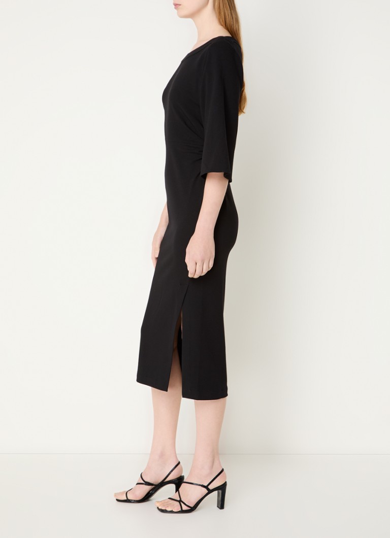 Rochie midi din amestec de bumbac Ledzep de la ba&sh, cu crăpătură