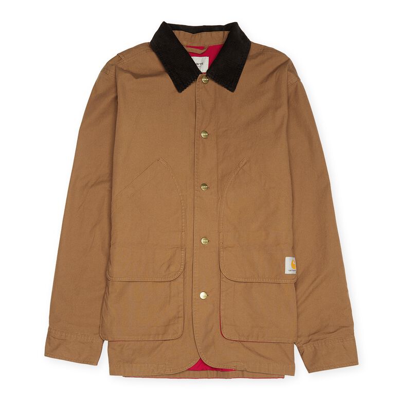Carhartt WIP Heston Jacket hamilton brown/cherry heavy stone wash