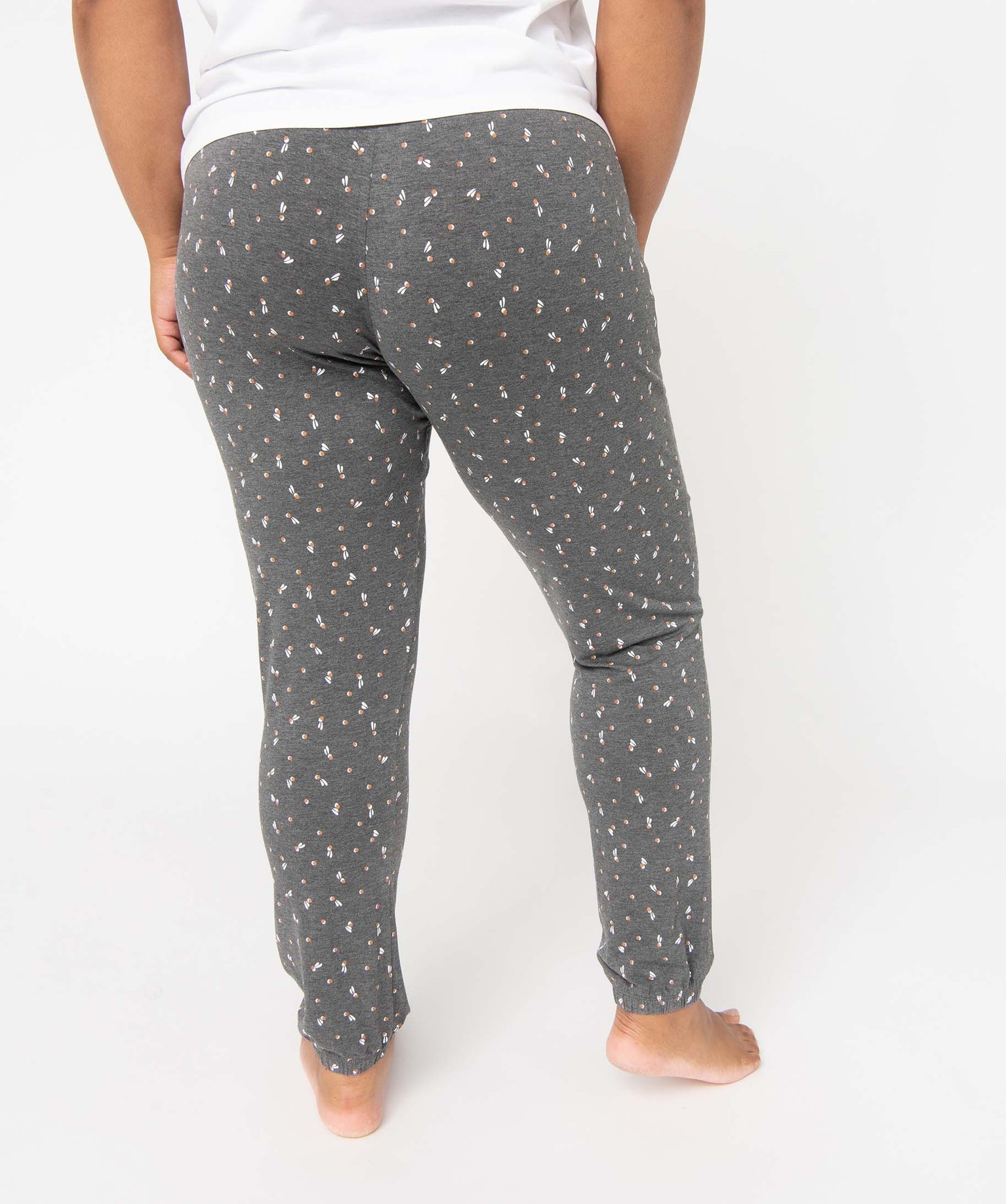 Pantalon de pyjama femme grande taille resserré dans le bas imprime | GEMO