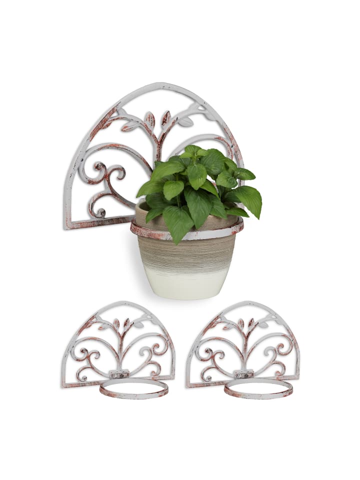 relaxdays 3 x Blumenhalter in Weiß - Ø 14,5 cm günstig kaufen onesize