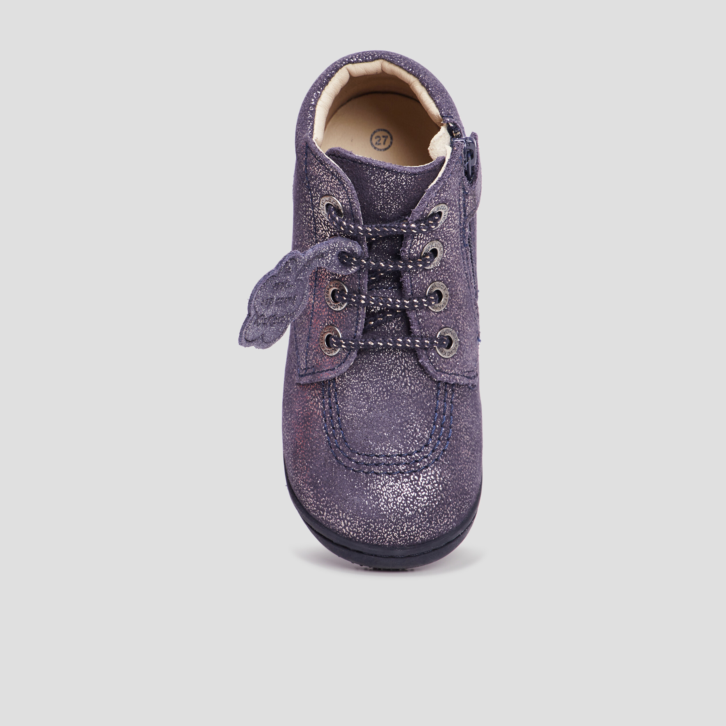 Bottines irisées cuir Kickers Gulyflow bleu marine fille | La Halle