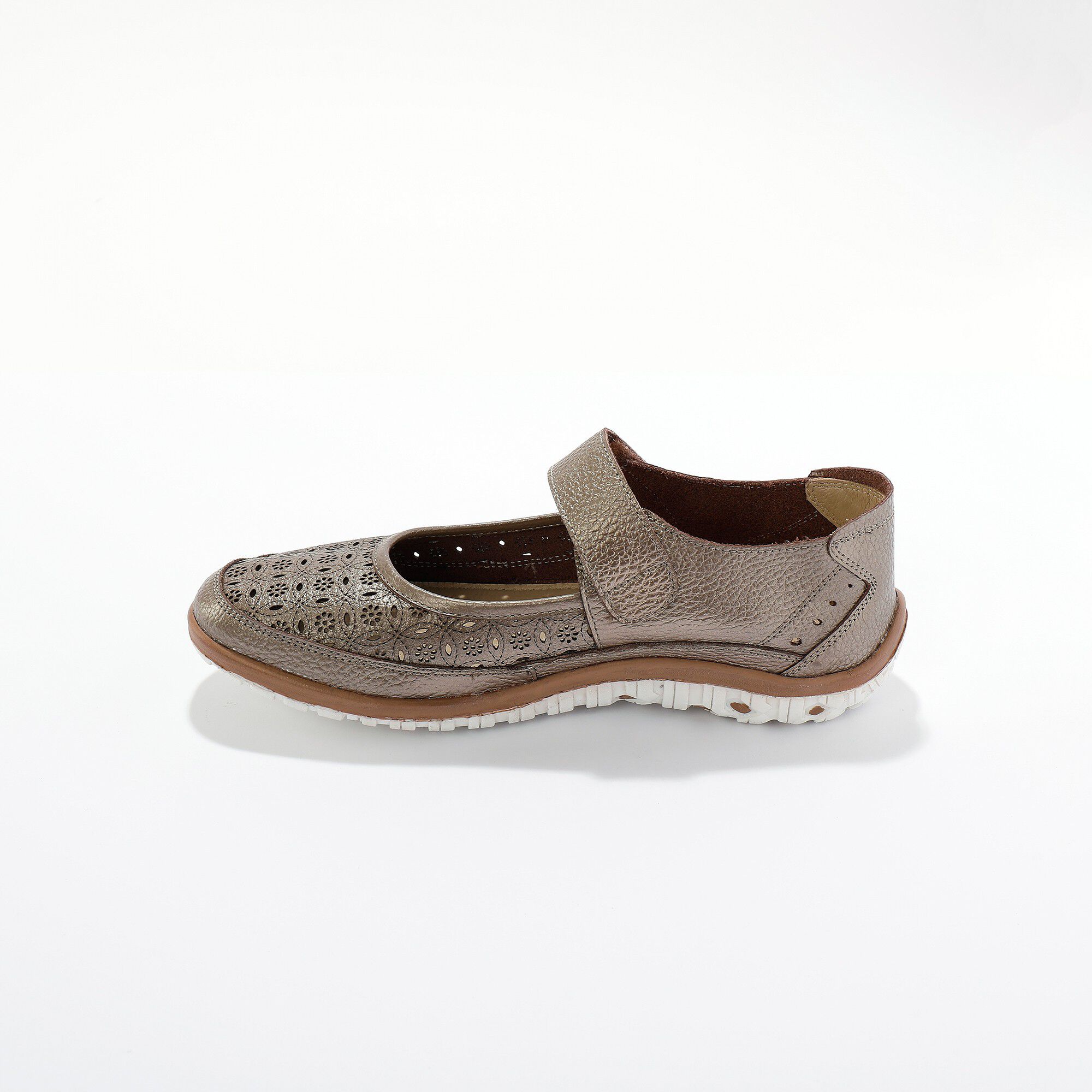 Babies cuir souple perforé, bande scratchée
