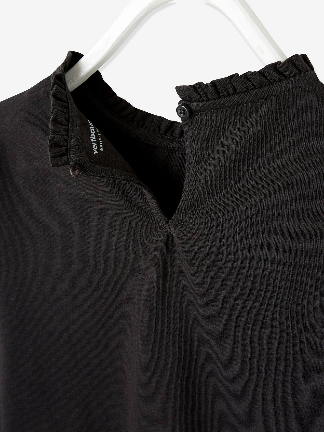 Vertbaudet Mädchen Shirt mit Rüschendetails - wollweiß