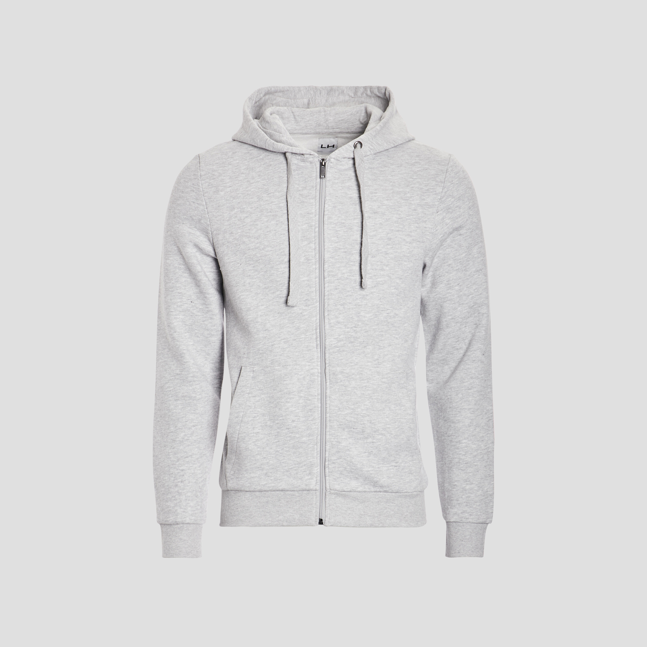 Sweat zippé molleton à capuche gris clair homme | La Halle