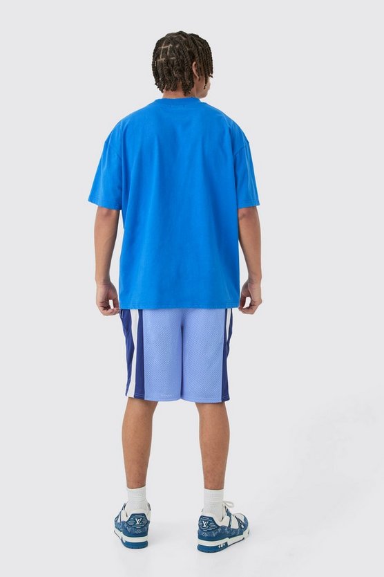 Mesh Colorblock Basketball-Shorts