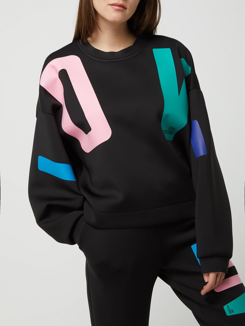 Sweatshirt mit Logo-Print in schwarz