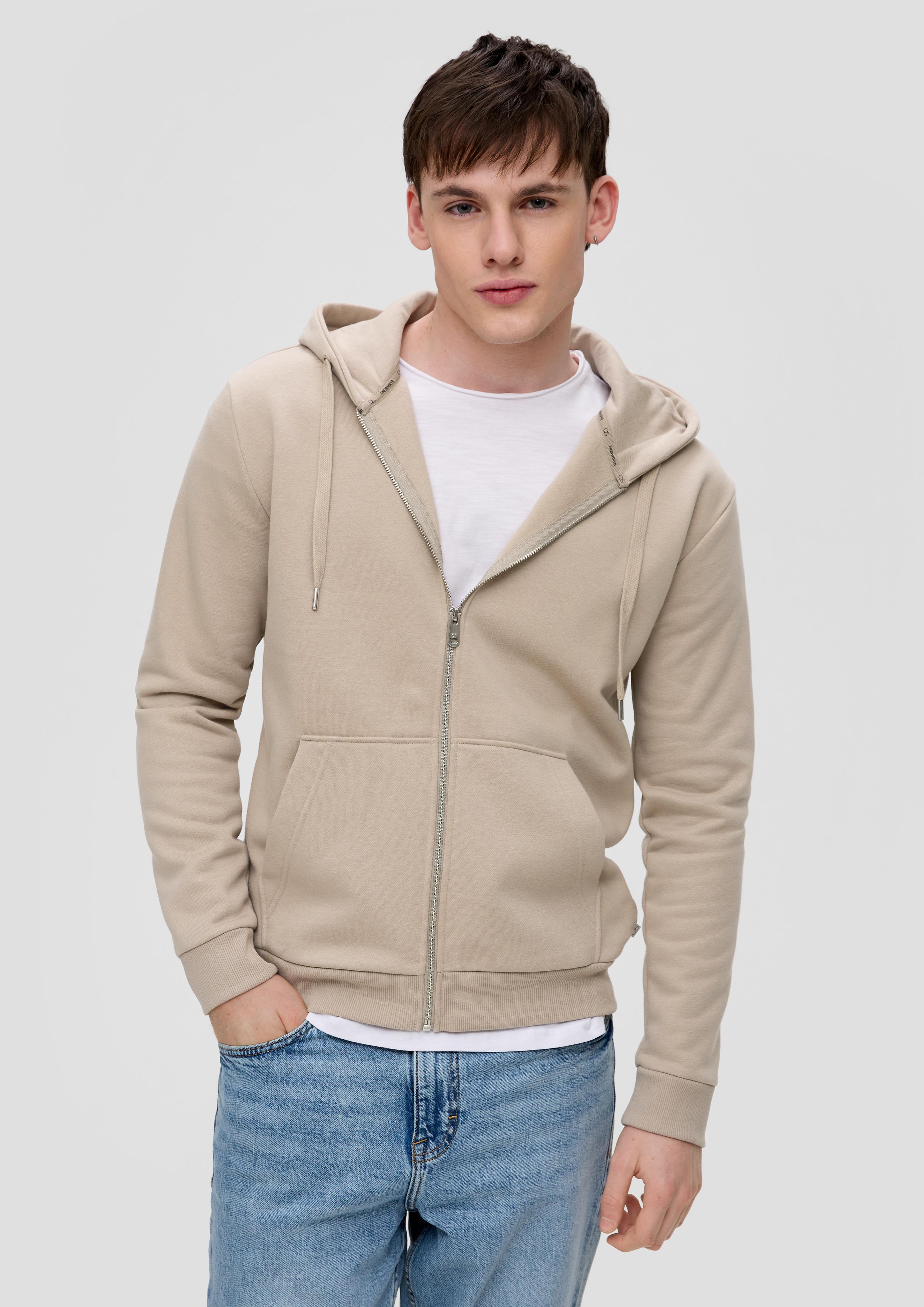 Sweatjacke mit Rippsaum  2141661-8161