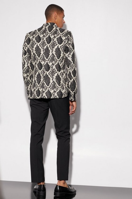 Slim-Fit Jacquard Blazer mit Schlagenprint