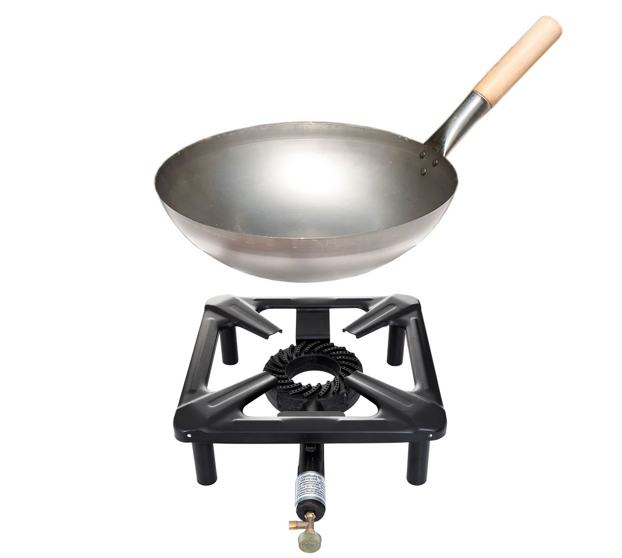 Allgrill Hockerkocher-Set mit Stahl-Wok Ø 30 cm - ohne Zündsicherung