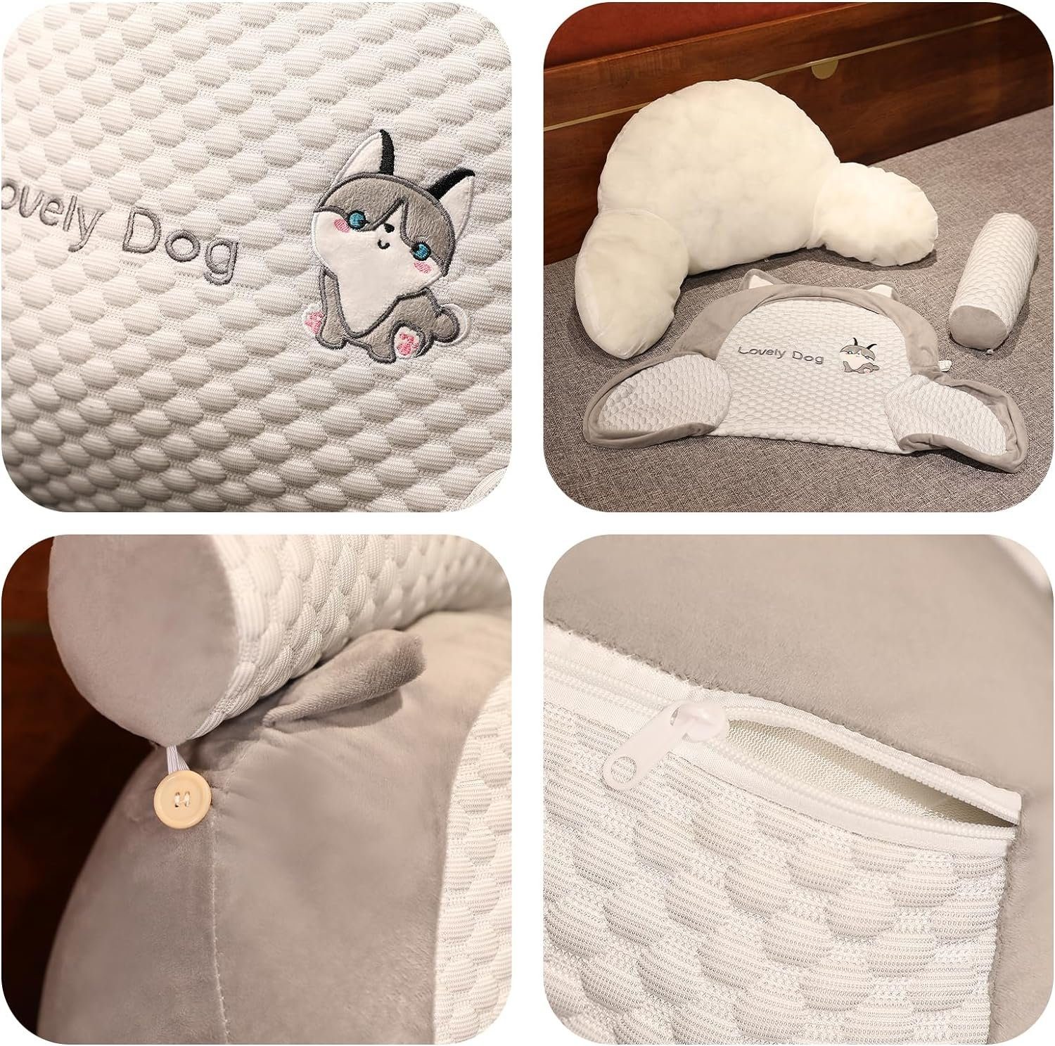flowgoer Sitzkissen Lesekissen zum Lesen, Entspannen und Ansehen von Fernsehspielen, 60 x 45 cm großes multifunktionales Sofa- und Nachttischkissen