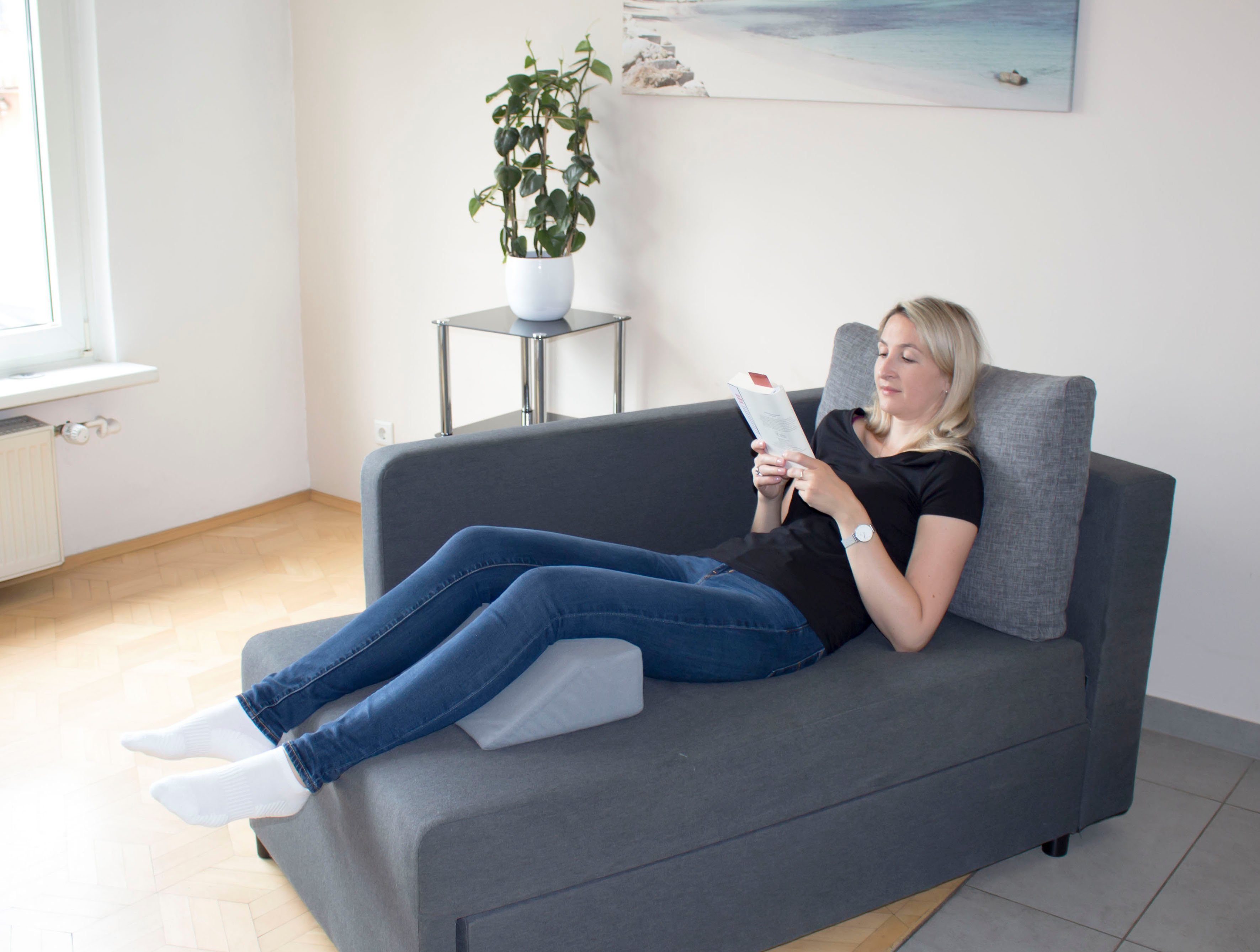 Hydas Sitzheizkissen Trapezkissen mit Wärme und Massage, Mit GRATIS Schlafbrille