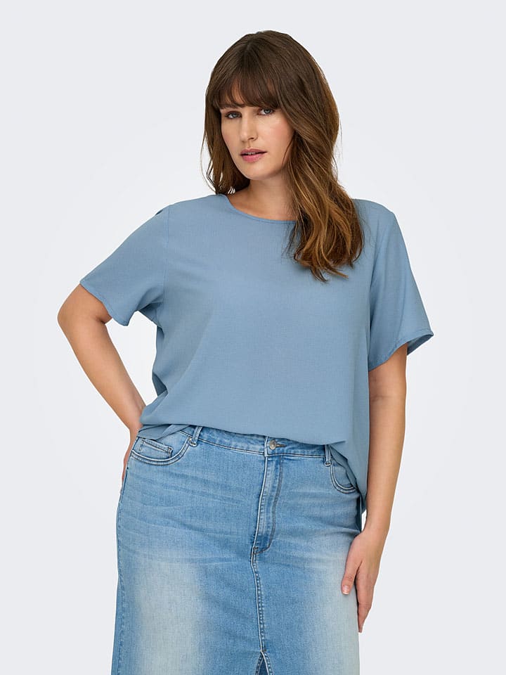 ONLY Carmakoma Bluse in Hellblau günstig kaufen