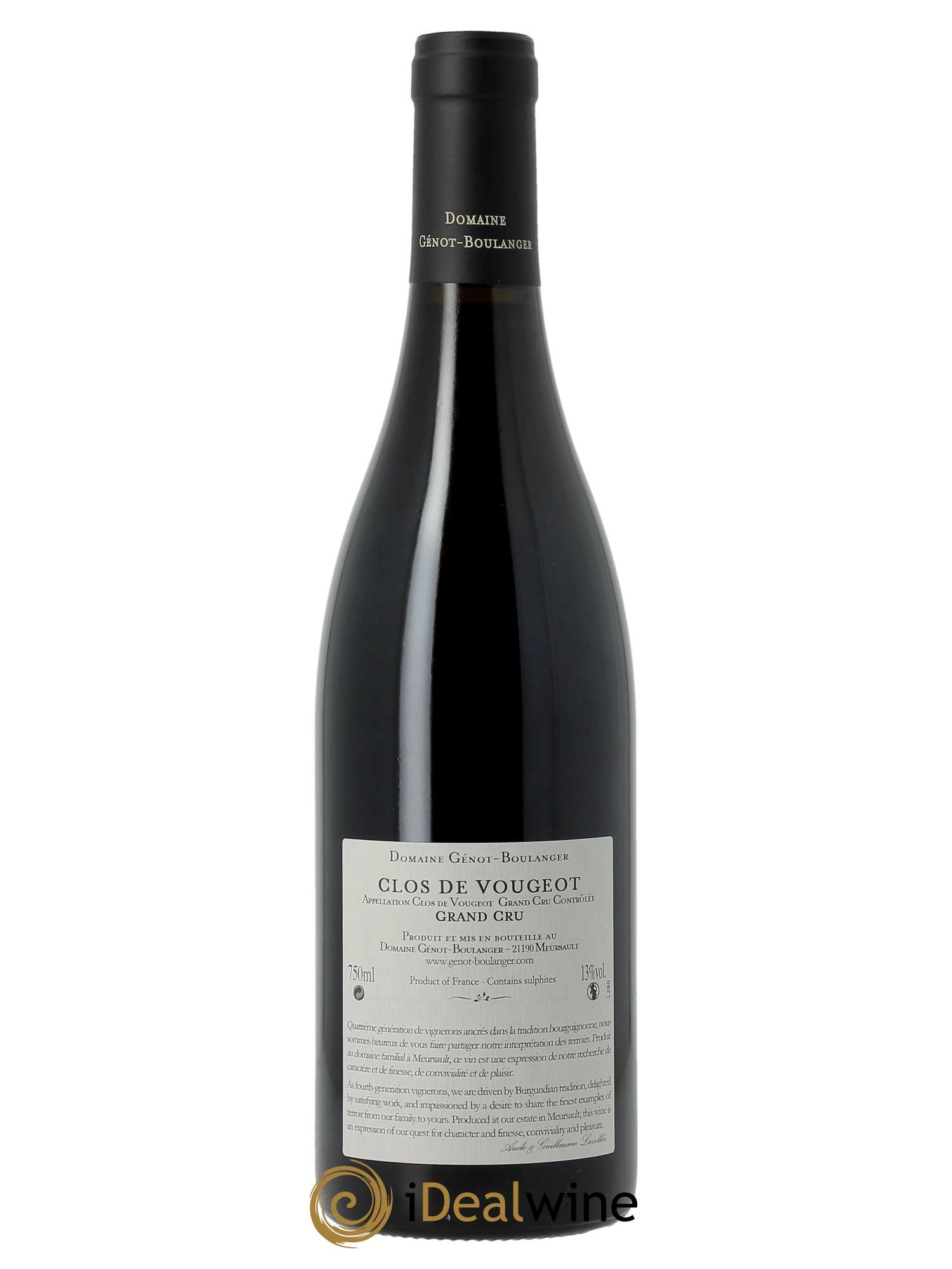 Clos de Vougeot Grand cru Génot-Boulanger (Domaine)  2017 - Lot de 1 Bouteille